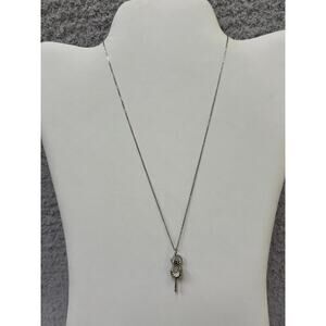 Monica Rich Kosann Sterling Rock Crystal Carpe Diem Dangle Necklace 17" #63571